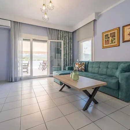 Semiramis With View / Sleeps 9 Adults * Nea Iraklitsa